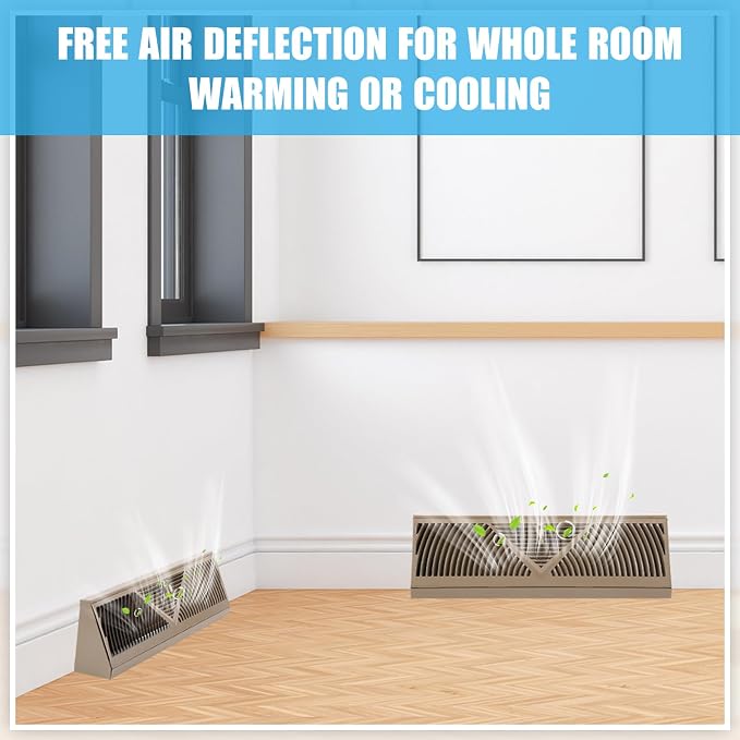 Yaocom 4 Pcs Baseboard Register Vent 24 Inch Duct Opening Size Baseboard Vent - Image 6