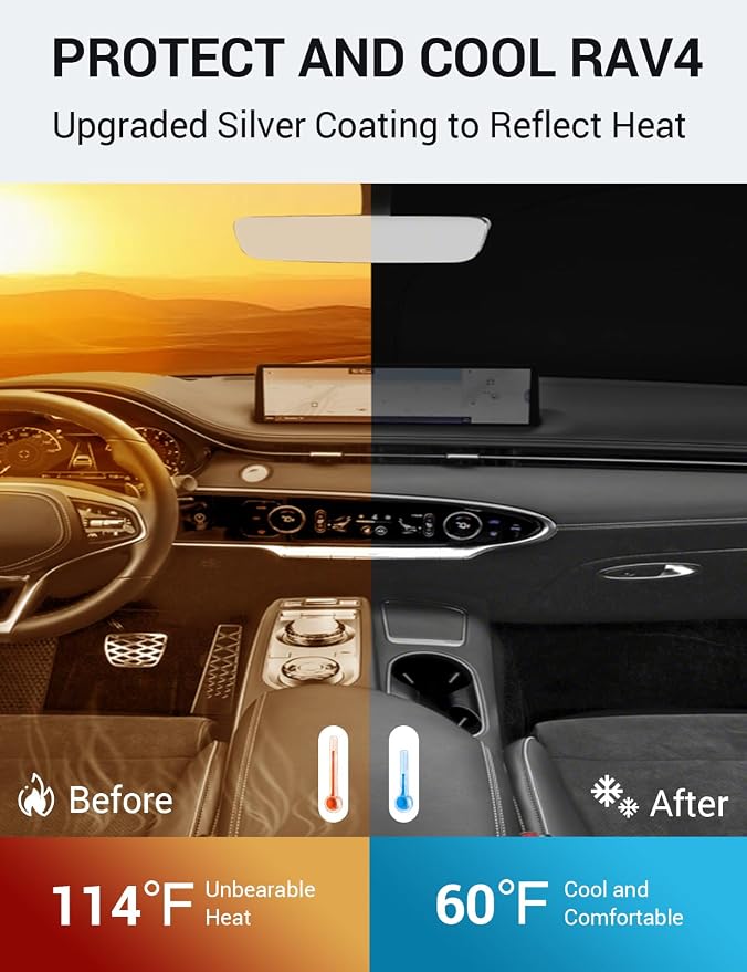 Proadsy 2026 Upgrade Windshield Sun Shade Custom Fit Genesis GV70 2022-2025 - Image 3