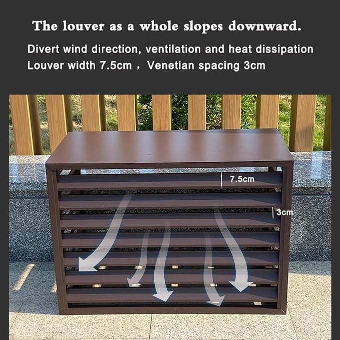 Aluminum Air Conditioner Fence Set of 2, Louvered Outdoor AC Unit Cover - Image 4