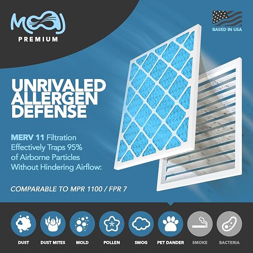 20x22x1 Air Filter | MERV 11 | MOAJ Premium Allergen Defense | BASED IN USA | - Image 3
