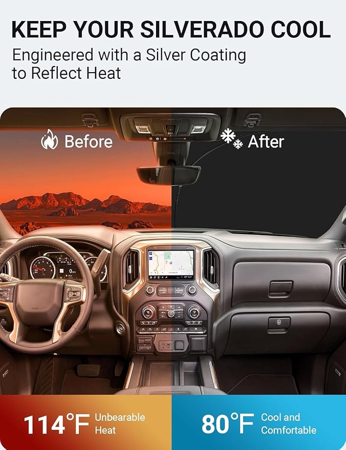 Proadsy 2026 Upgrade Front Windshield Sun Shade Foldable Sunshade Protector - Image 3
