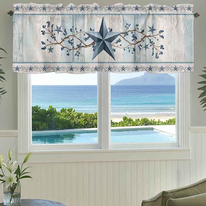 Texas Star Blue Curtain Valances - Image 3