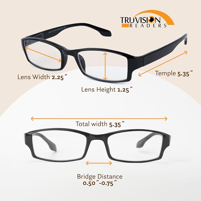 TruVision Readers Reading Glasses, Comfort Spring Hinges - Image 3