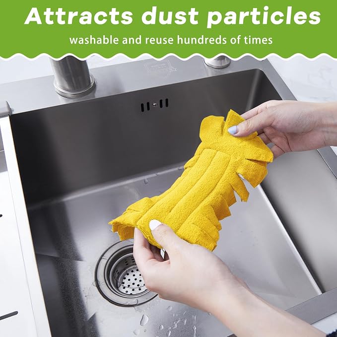 Zubebe 6 Pcs Duster Refill Reusable Fleece Duster Refills Feather Flat Dusters - Image 4