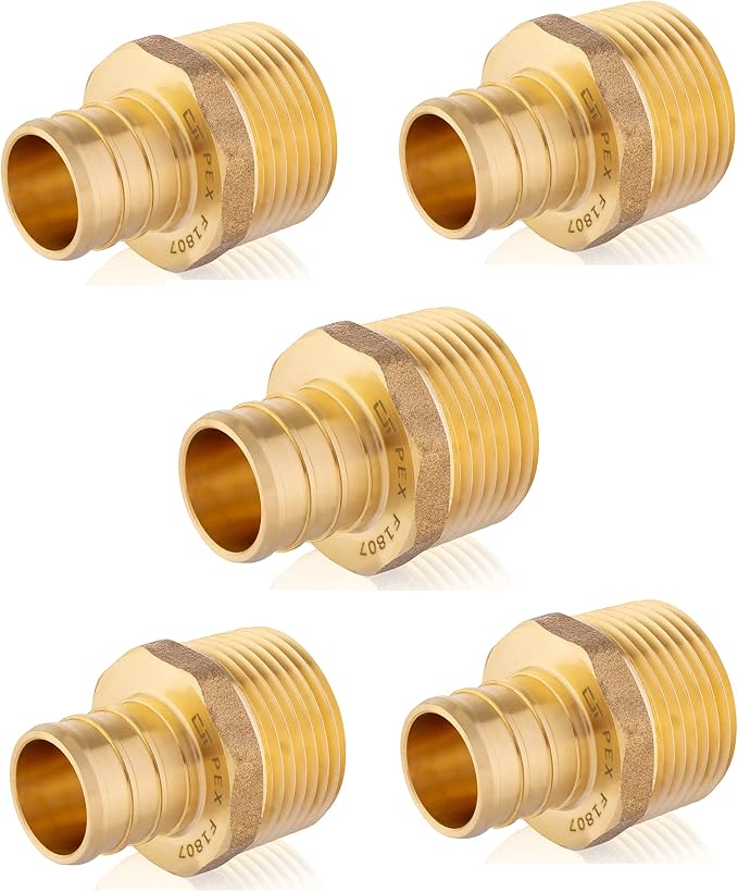 Pex 3/4 Inch x 3/4 Inch Male NPT Adapter Brass Crimp Fittings by EFIELDPEXTUBING