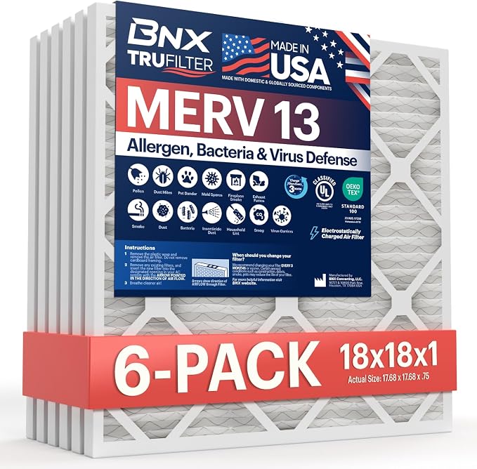 BNX TruFilter 18x18x1 Air Filter MERV 13 by BNX