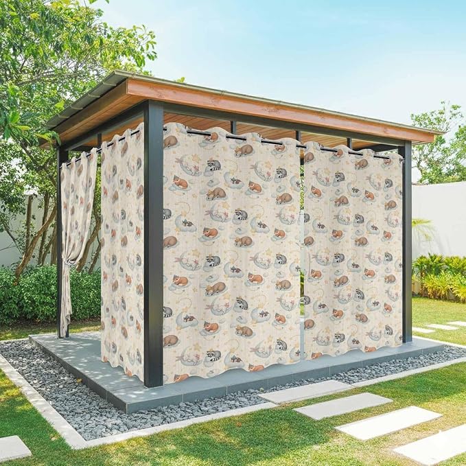 Cartoon Animals Outdoor Curtains by Unknown