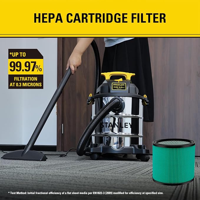Stanley 08-2566H HEPA Cartridge Filter – Fits Most 5–18 Gallon Wet/Dry Vacuums - Image 2