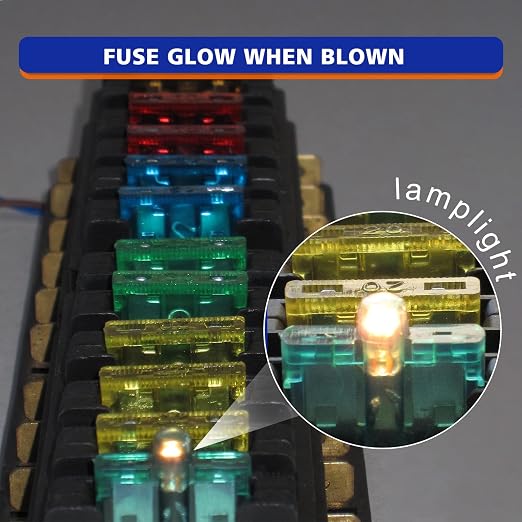 BUSY-CORNER 50 Piece Glow Fuse Standard Blade Automotive Fuse - Image 5