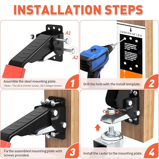 SPACEKEEPER Workbench Casters kit 660 Lbs - Image 5