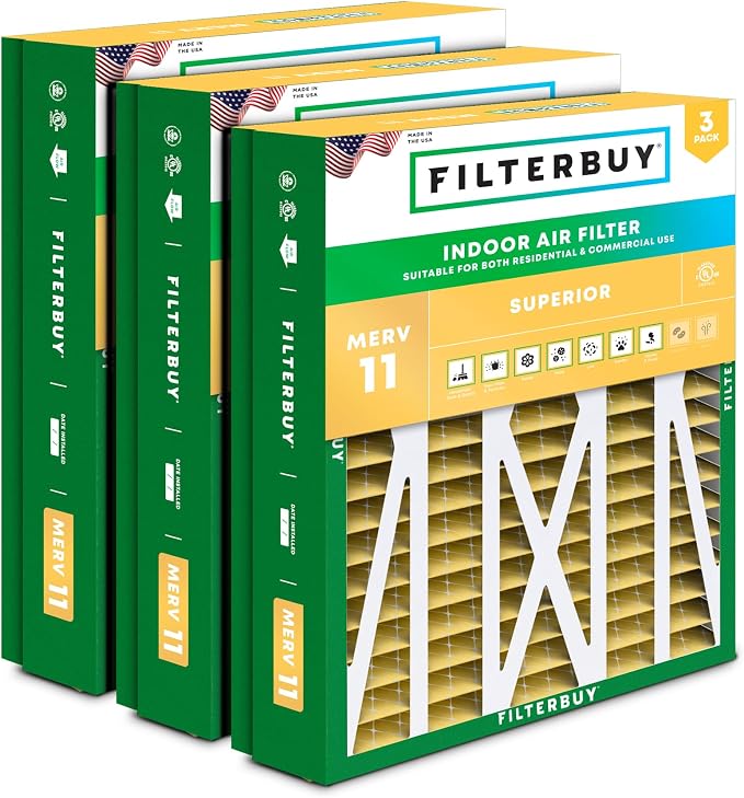 Filterbuy 21x23.5x5 Air Filter MERV 11 Superior Pet & Allergy Defense, Pleated by Filterbuy