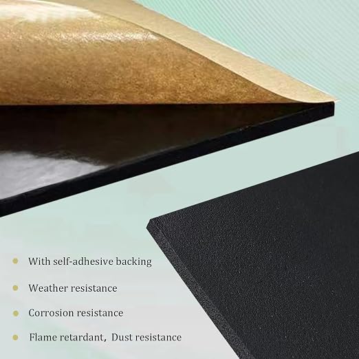 4 Pieces Adhesive Foam Padding 1/2 in Thick X 6 in X 6 in, Anti Vibration Pads - Image 3