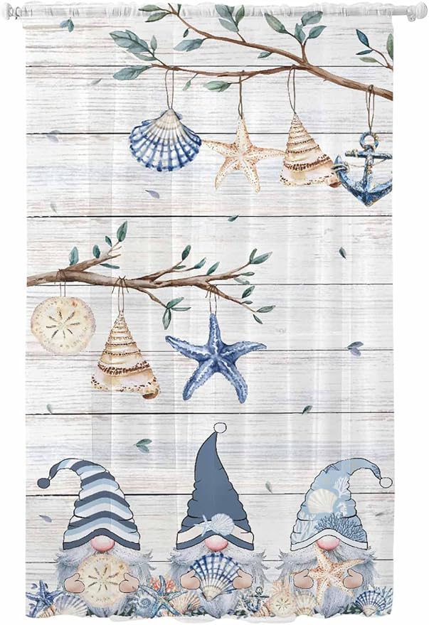 Sheer Curtains 108 Inches Long, Coastal Eucalyptus Semi Sheer Curtains Light by Unknown