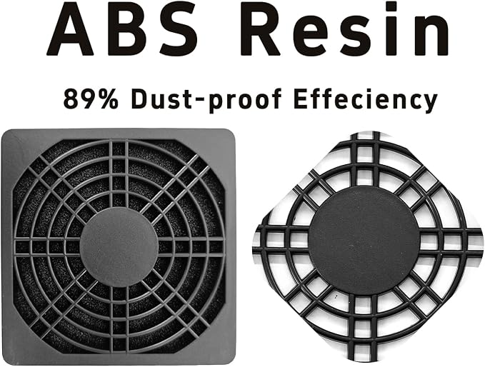 6PCS 80mm Black Square Plastic Cooling Fan Filter Cover Dust-Proof Mesh Screen - Image 4