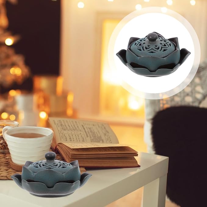 SHERCHPRY Ceramic Lotus Incense Burner - Image 8