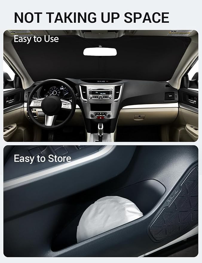 Proadsy 2026 Upgrade Windshield Sun Shade Custom Fit 2010-2014 Outback Foldable - Image 9