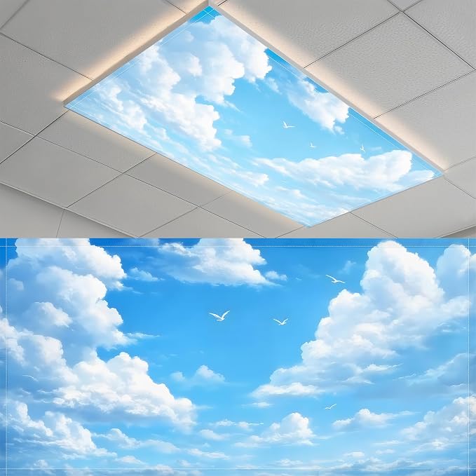 Fluorescent Light Covers-2 Pack 4 x 2 Feet Magnetic Ceiling Light Cover Room by BSFHH