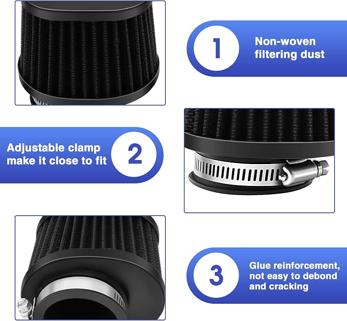 2PCS Motorcycle Air Filter Universal 42MM Replacement Engine Filter Dirt Bike - Image 4