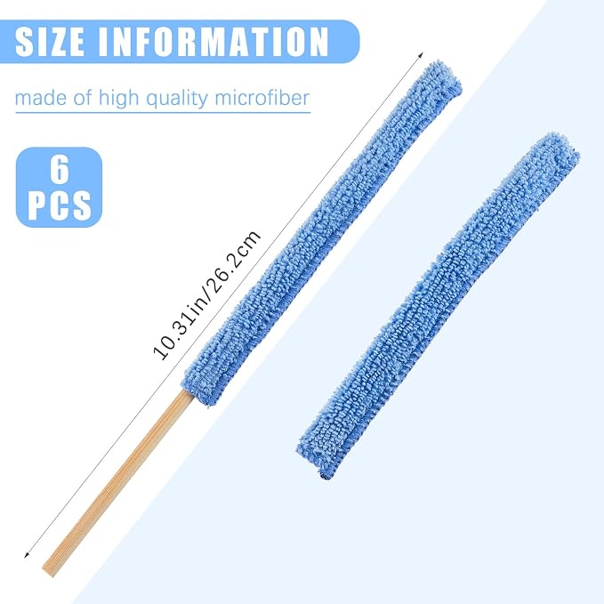 Honeydak 6 Pieces Microfiber Detail Duster Sticks Mini Duster Crevice Cleaning - Image 2