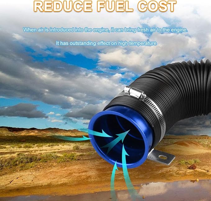 Sporacingrts Air Intake Pipe Inlet Hose Adjustable 3" 76mm Flexible Cold Air - Image 6