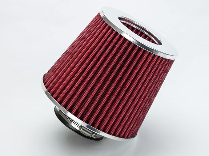 RED Rtunes Racing Universal Clamp-On Air Intake Filter Dry Washable Cone Air by RtunesRacing