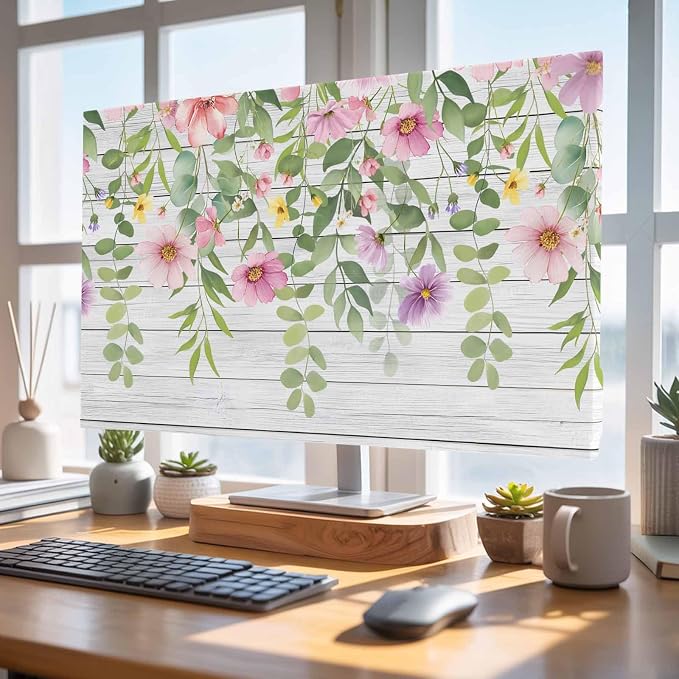 Farm Spring Pink Flowers Indoor TV Cover, Elastic TV Screen Protector Country - Image 4