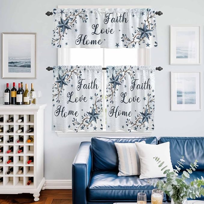Texas Star Country Kitchen Curtains Set 3 Piece - Image 2