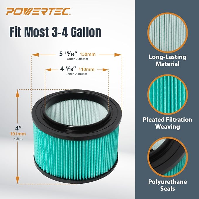 POWERTEC 16950 HEPA Cartridge Filter - Image 2