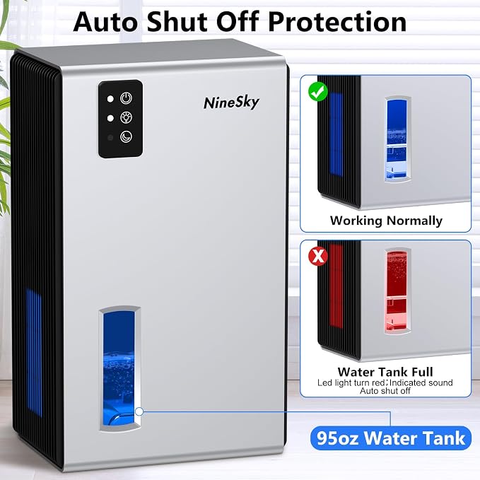 NineSky Dehumidifiers for Home, 1000 Sq.Ft Dehumidifier - Image 5