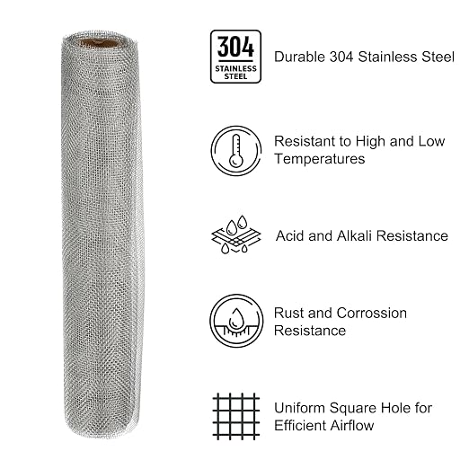 PATIKIL 40" L x 16" W Woven Wire Mesh, 20 Mesh 304 Stainless Steel Air Vent - Image 3