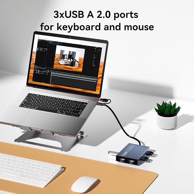 ACASIS USB C to Dual HDMI DisplayLink Adapter, 2 HDMI & 3 USB-A Ports, 100W PD - Image 7