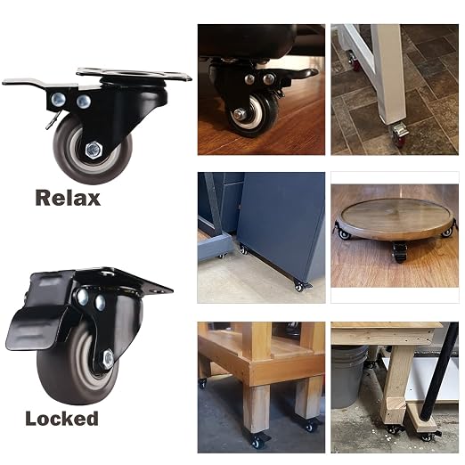 1.5" Casters Set of 12 Heavy-duty Industrial Caster Wheels - Image 5