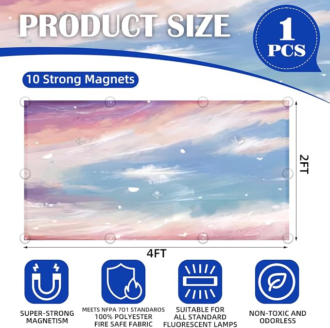Fluorescent Light Covers -1PCS 4x2 Feet Classroom Covers - Image 2
