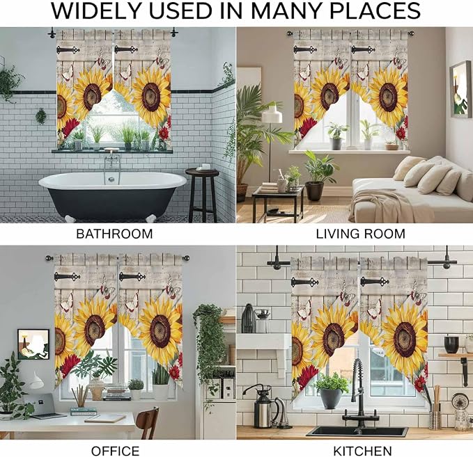 Red Yellow Sunflowers Swag Valances - Image 9
