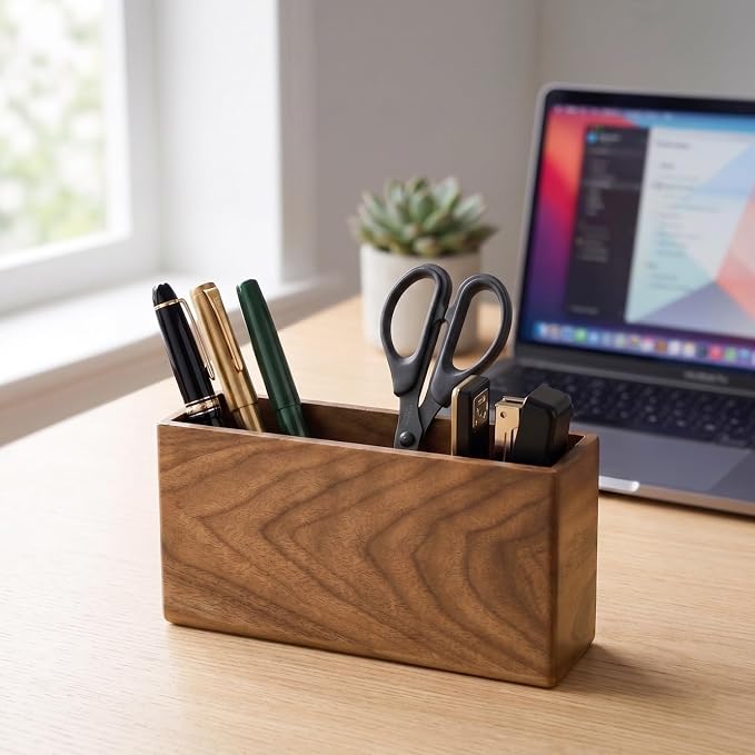 Remote Holder Hole-Free, Self-Adhesive Storage Wooden Box Large | Wall Mounted - Image 8
