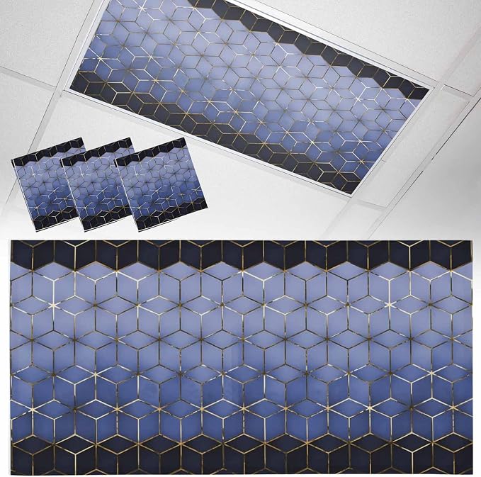 2x4 ft Fluorescent Light Cover for Ceiling Abstract Blue Black Gradient by Unknown