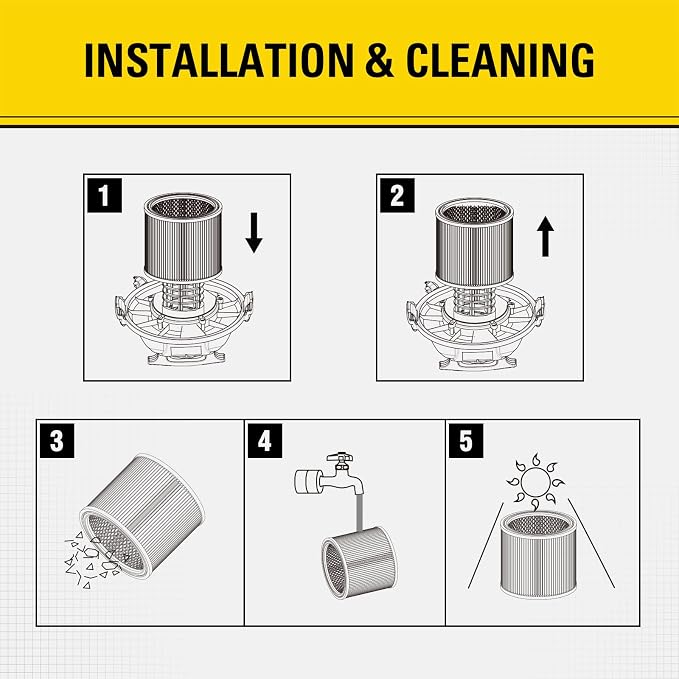 Stanley 08-2566H HEPA Cartridge Filter – Fits Most 5–18 Gallon Wet/Dry Vacuums - Image 7