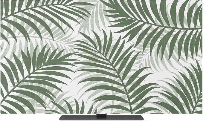 Palm Leaf Summer Forest Indoor TV Cover, Elastic TV Screen Protector Green by Unknown