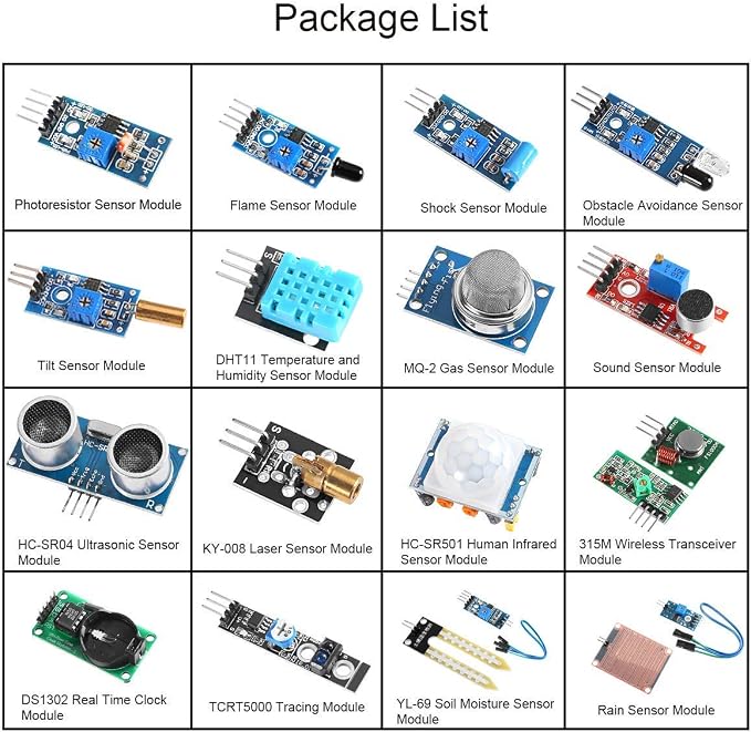 16 in 1 Project Super Starter Kits Sensor Modules Kit - Image 2