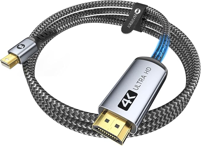 Warrky 4K Mini DisplayPort to HDMI Cable UHD Thunderbolt to HDMI Cord, Mini DP by WARRKY