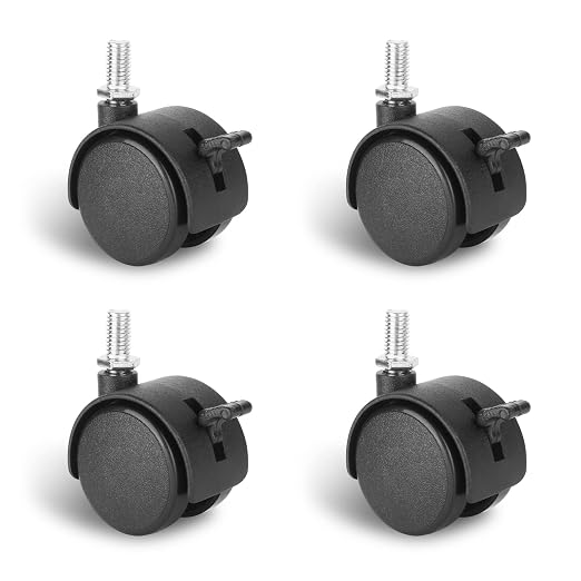 4 Pack 1.5 Inch Swivel Stem Caster Wheels Replacement Casters 1.5'' Furniture by Dalyndar