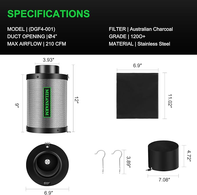 4 Inch Air Carbon Filter Smelliness Control - Image 6