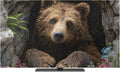 Brown Bear Rustic Wildflowers Cave Indoor TV Cover, Elastic TV Screen Protector by Unknown