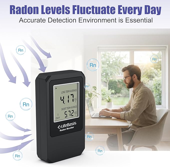 LifeBasis Radon Detector, Portable Radon Tester - Image 3