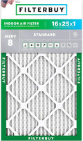 Filterbuy 16x25x1 Air Filter MERV 8 Essential Dust & Allergy Defense, by Filterbuy