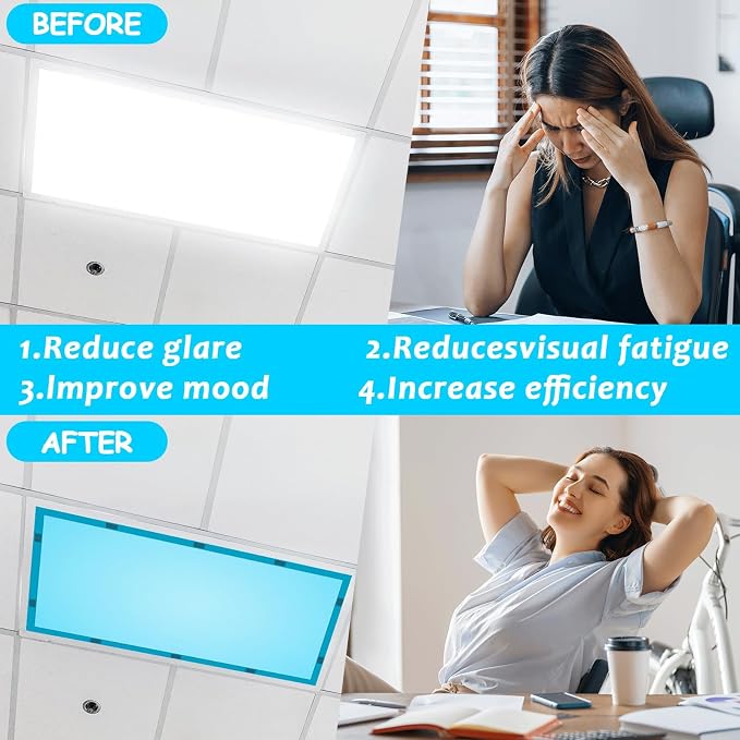 Wiooffen 4 Pcs Fluorescent Light Covers - Image 3