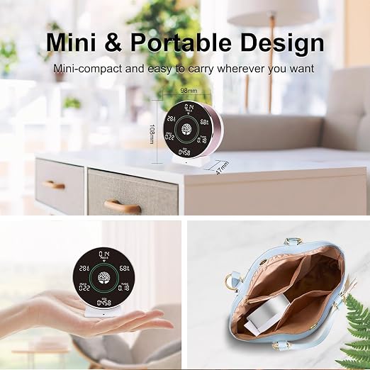 8-in-1 IAQ SensorsWireless, Air Quality Monitor Indoor, CO2 TVOC Temperature - Image 5