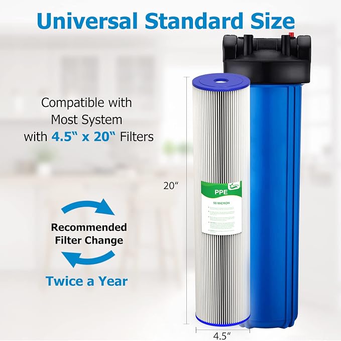 50 Micron 20-Inch Whole House Heavy Duty Water Filter Replacement Cartridge - Image 3
