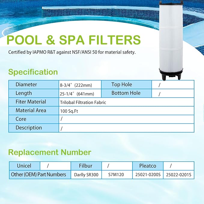 Savener® S7M120 System 3 Inner and Outer Pool Filter, Compatible - Image 3