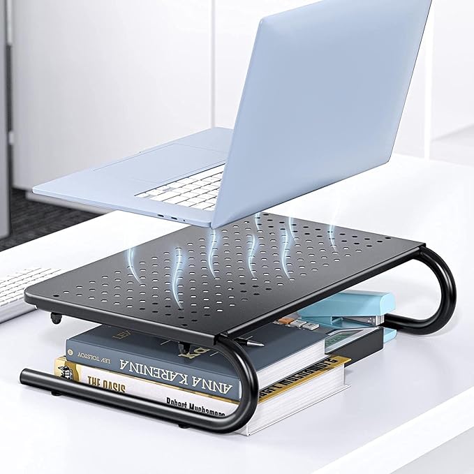 HUANUO Monitor Stand Riser for Desk, Laptop Stand, Laptop Shelf w/Vented Metal - Image 4